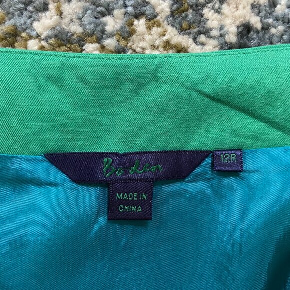 Blue and Green Rosette A-Line Skirt by Boden, 12R - Picture 8 of 15